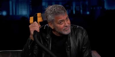 George Clooney Cutting His Hair With a Vacuum Cleaner
